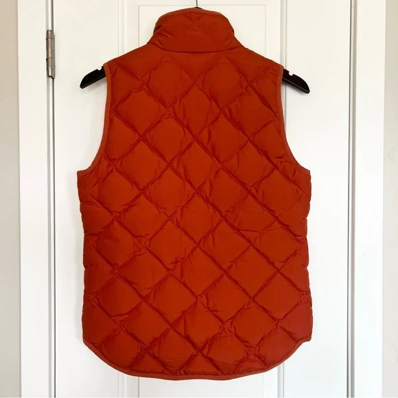 J. Crew Excursion down and feathers puffer vest Size XS Orange puffy vest - Picture 6 of 9